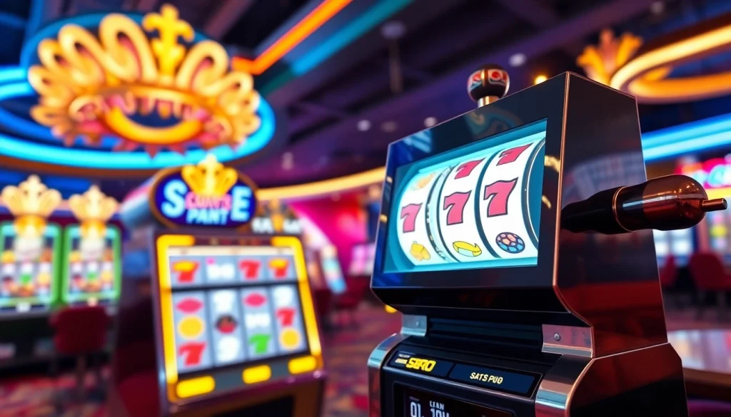 Menampilkan keseruan bermain slot deposit pulsa dengan suasana permainan yang hidup dan mengasyikkan.