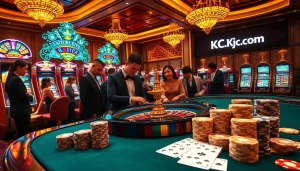 Experience thrilling gameplay at Kjc.com with luxury casino vibes and engaging roulette action.