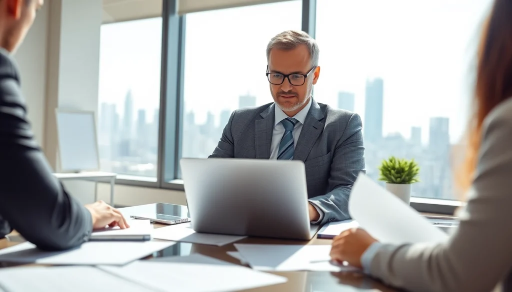 신용카드 현금화 전문 상담사가 사무실에서 고객과 상담하는 모습