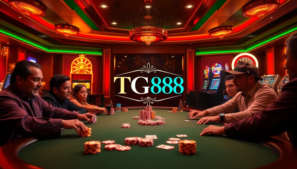 Experience the thrill of gambling at nhà cái tg88 with vibrant poker tables and exciting gameplay.