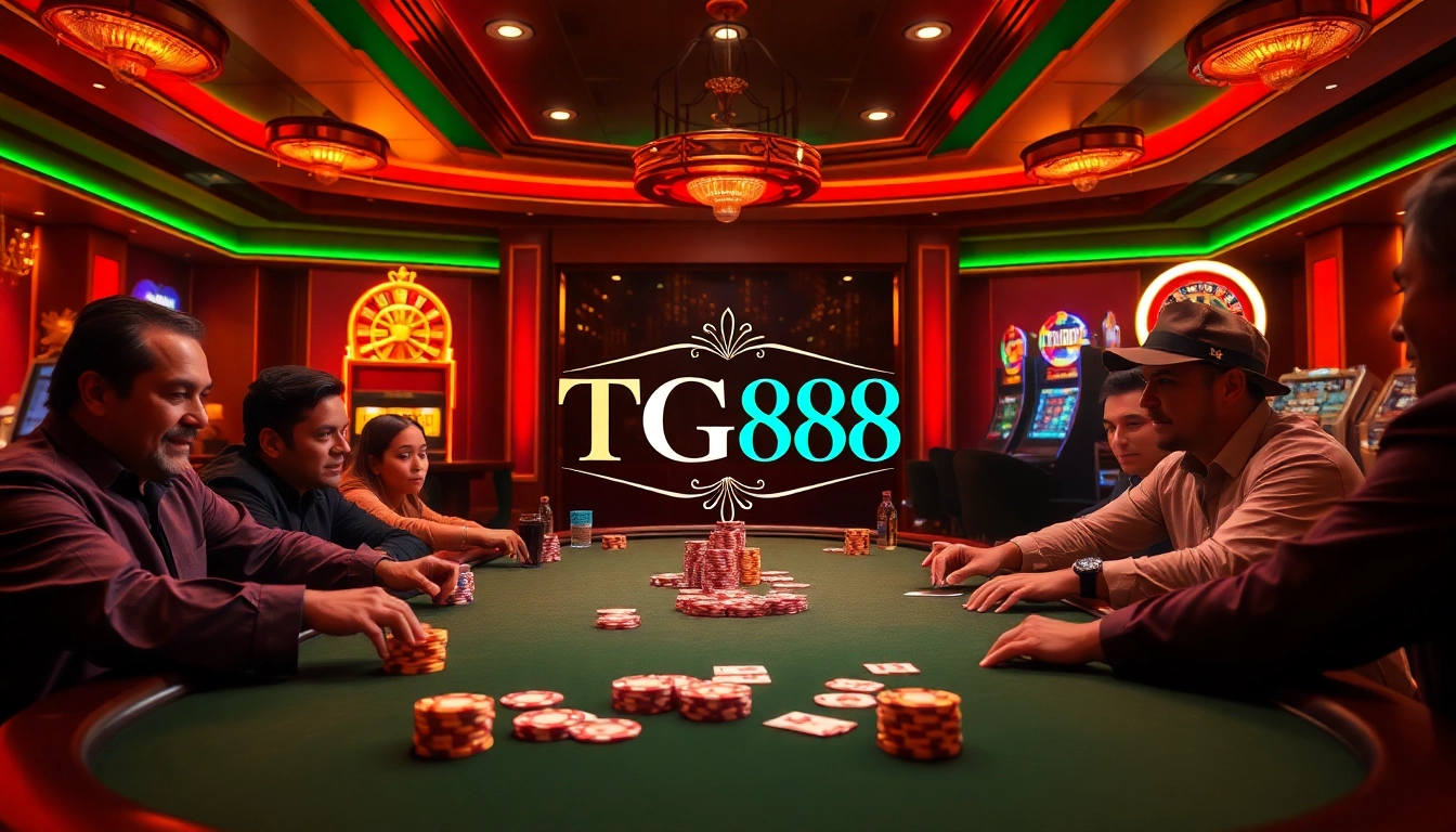 Experience the thrill of gambling at nhà cái tg88 with vibrant poker tables and exciting gameplay.