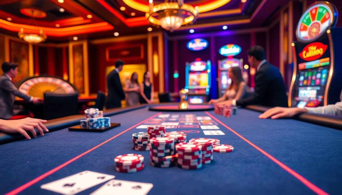 kkwin kkwin poker table scene showcasing vibrant excitement and high-stakes gambling atmosphere.