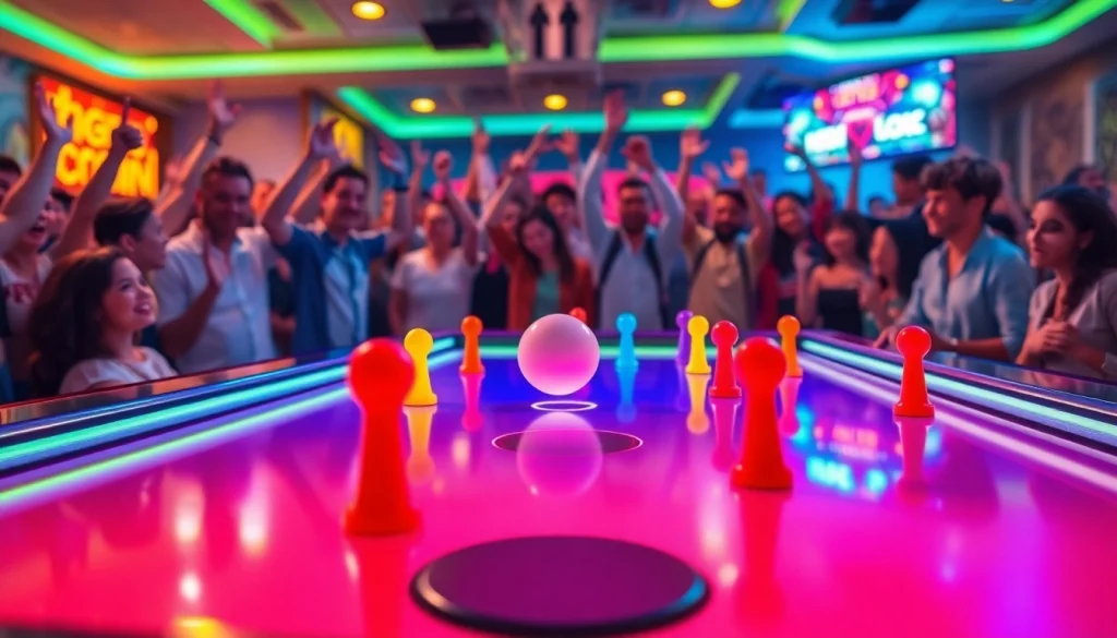 Permainan situs plinko yang mendebarkan dengan suasana kasino yang cerah.