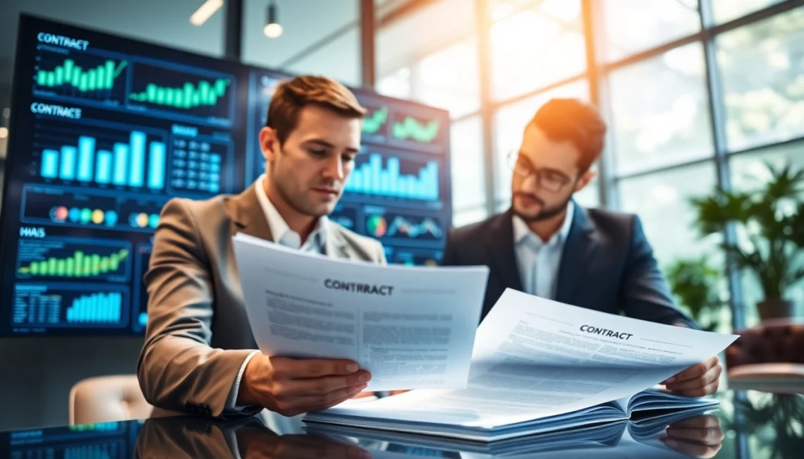 Enhancing Contract Management through collaboration in a modern office setting.