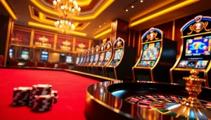 Players engaging with the thrilling online gambling experience at rr88 com, featuring casino tables and vibrant graphics.