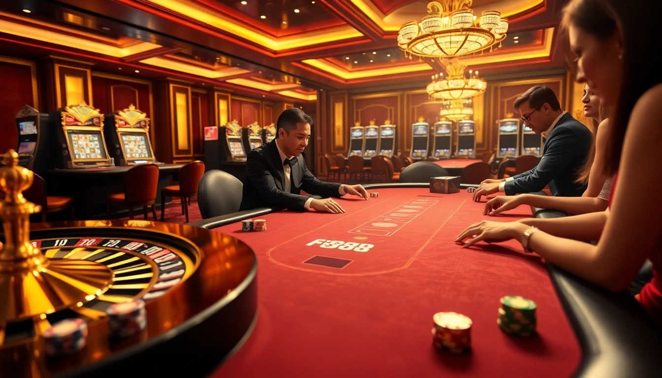 Experience the excitement of Five88.foo with thrilling casino action at a high-stakes poker table.