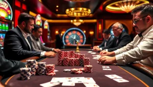 SA88 poker players in an elegant casino ambiance with exciting gaming elements.