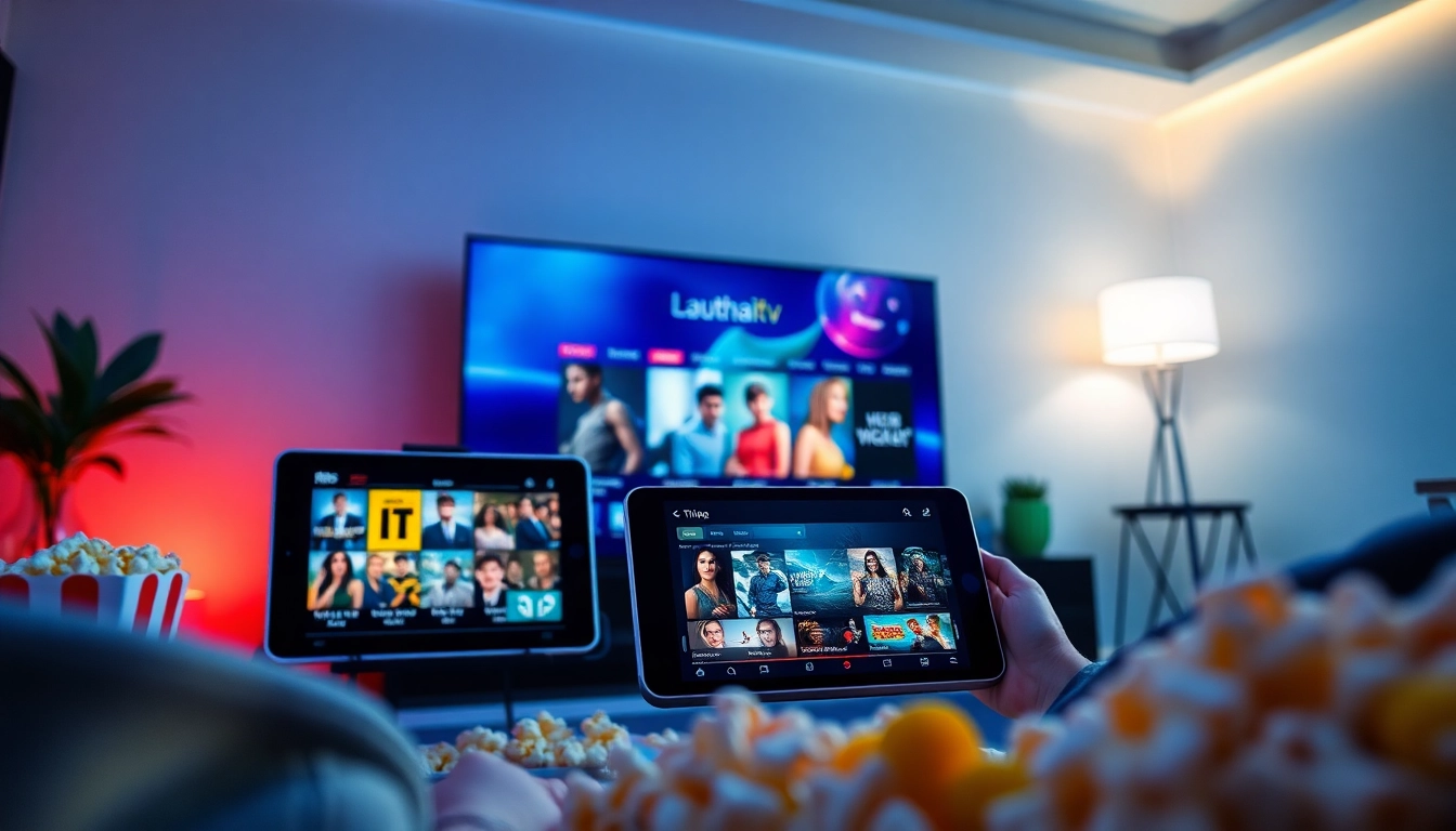 Engaging Lauthaitv streaming platform interface displayed on modern devices.