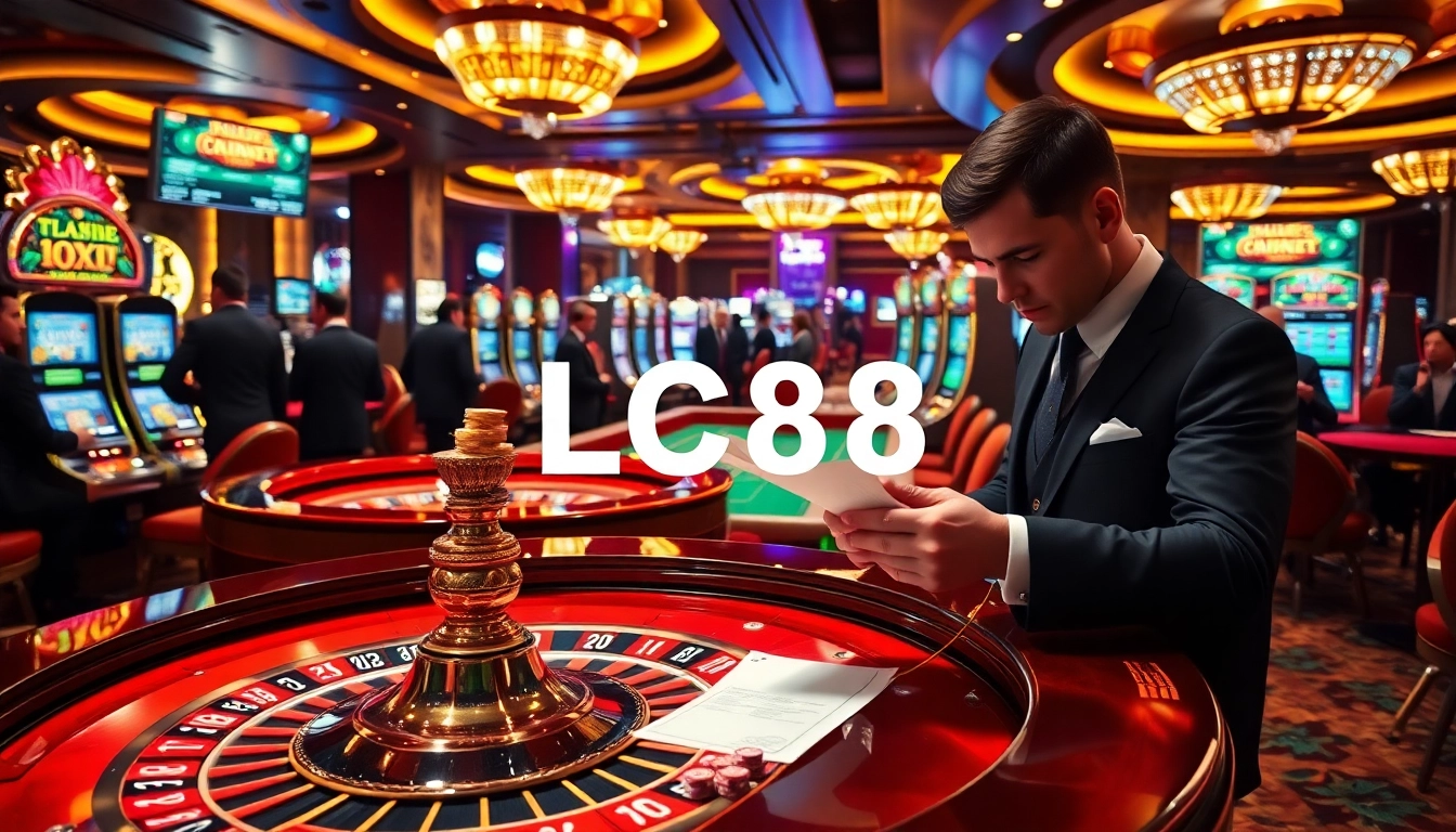 Experience the excitement of high-stakes gambling at LC88 Casino, featuring roulette and poker.