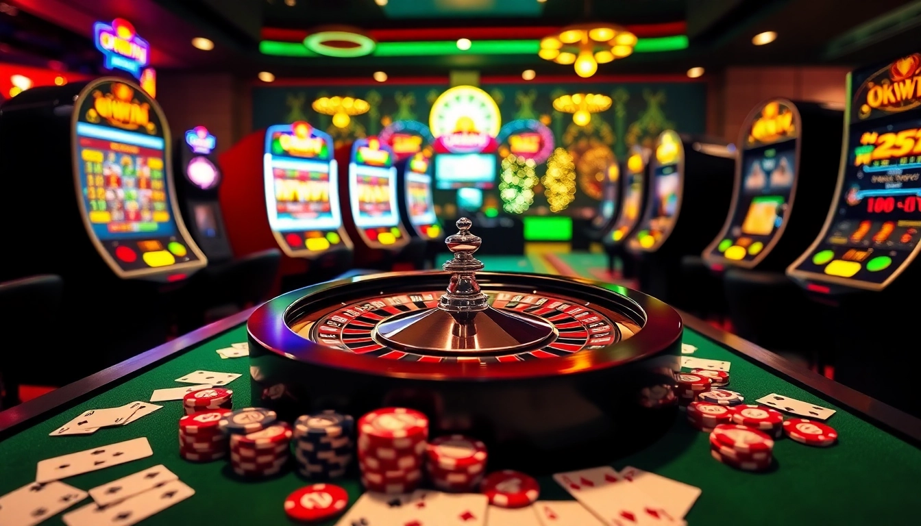 Engage with exciting games at https://okwin.blog featuring thrilling casino elements like roulette and poker chips.