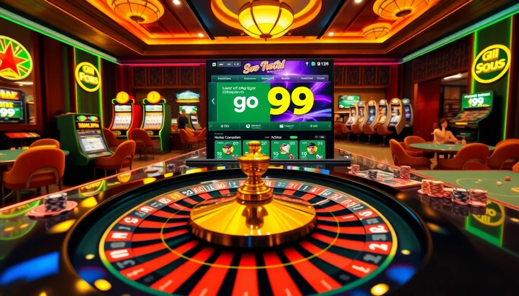 Experience the thrill of go 99 at a vibrant online casino with colorful slot machines and engaging gameplay.