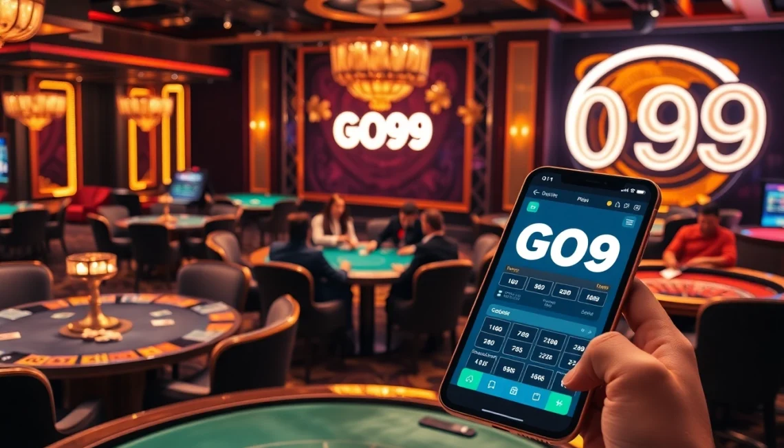 Engaged players enjoying a thrilling casino experience at GO99 gaming tables with vibrant lights.
