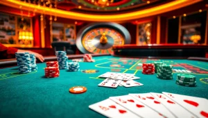 X88.tours offers an electrifying casino experience with a vibrant poker table and roulette wheel.