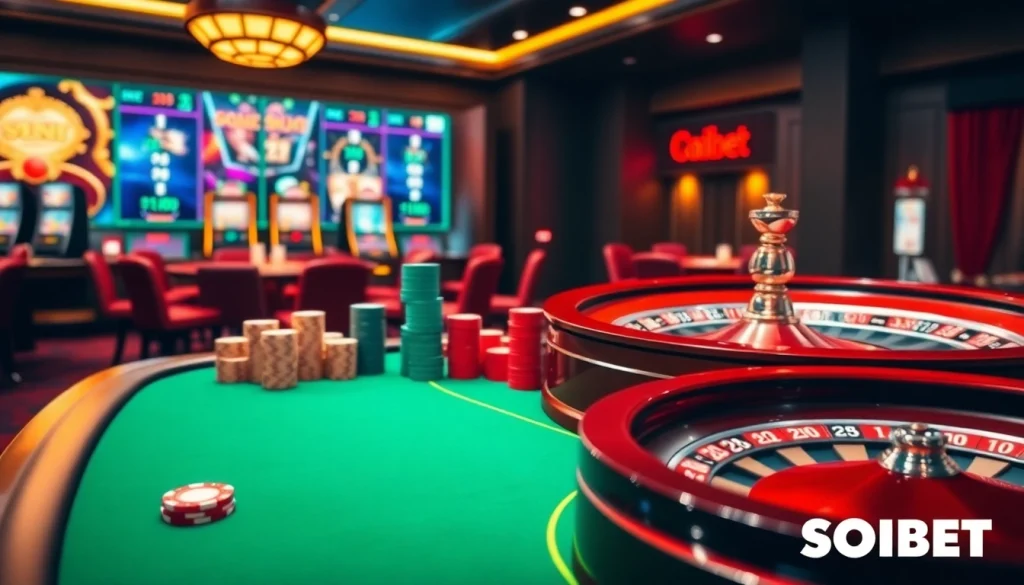 Experience the excitement of SOIBET casino gaming with vibrant tables and thrilling betting options.