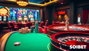 Experience the excitement of SOIBET casino gaming with vibrant tables and thrilling betting options.