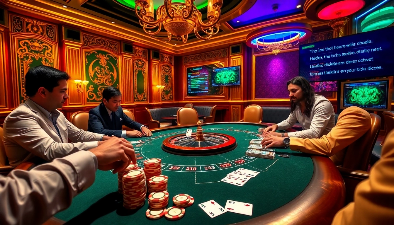 Engaging poker gameplay at a luxurious casino highlighting hidden wiki connections