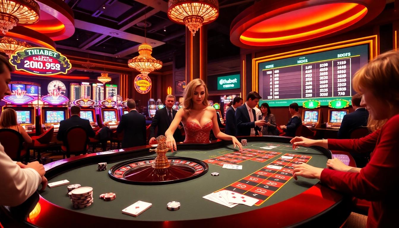 Experience the thrill of betting at https://thabet.vegas/ with an engaging roulette scene featuring enthusiastic players.