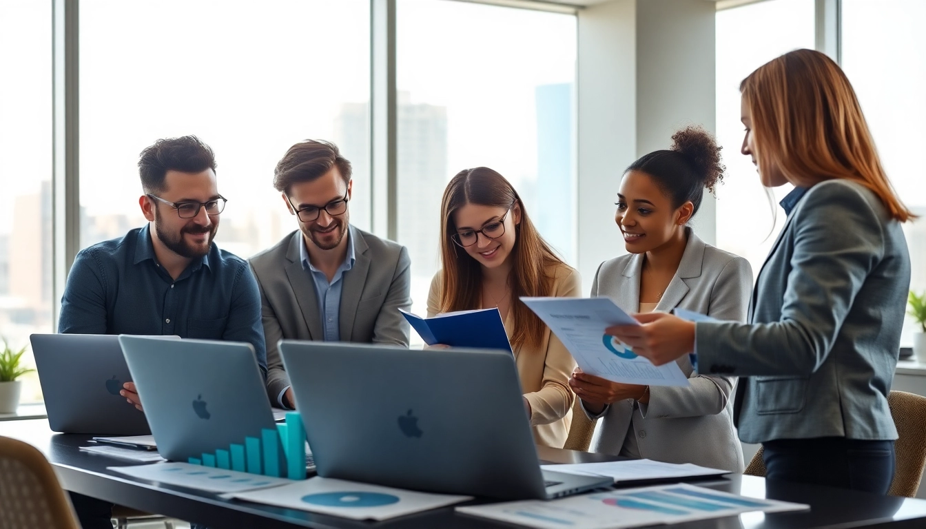 Visual summary of Competitive intelligence for sales with a professional team analyzing data in an office