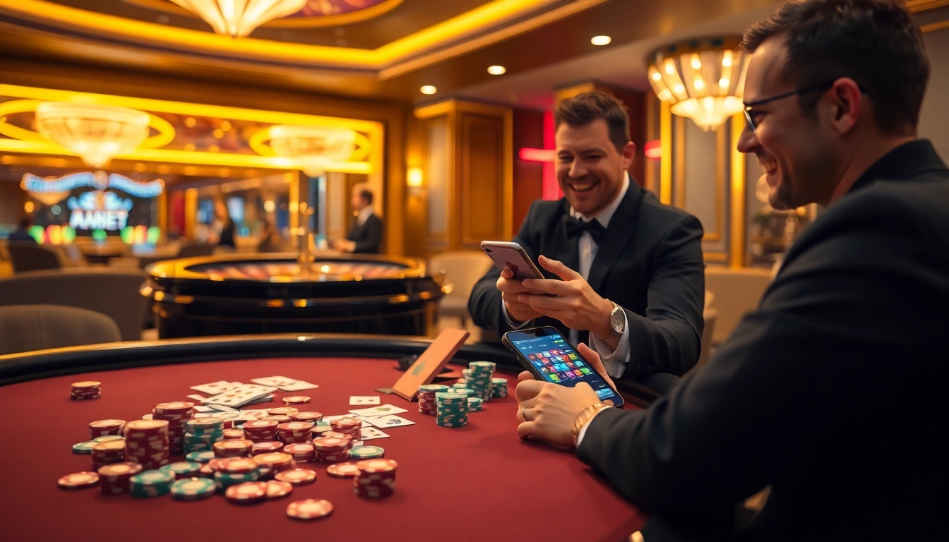 Engaging scene of game bài 88BET in a vibrant casino setting with poker chips and cards.
