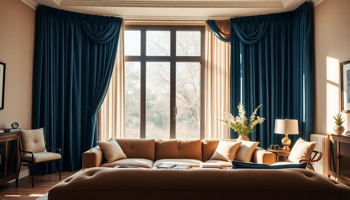 Verduisterende gordijnen in een sfeervolle woonkamer zorgen voor een gezellige en rustige uitstraling.