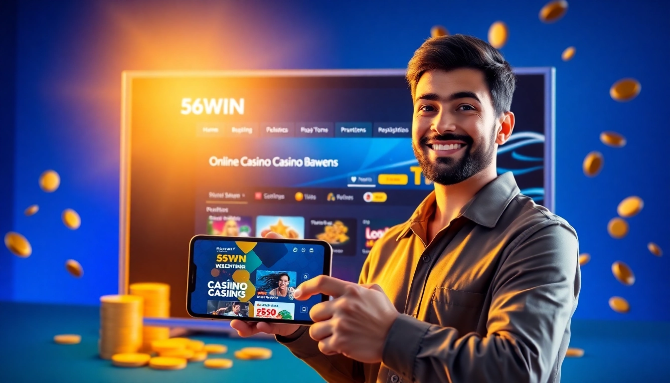 Discover the engaging homepage of Trang Chủ 56WIN with exciting betting options and vibrant colors.