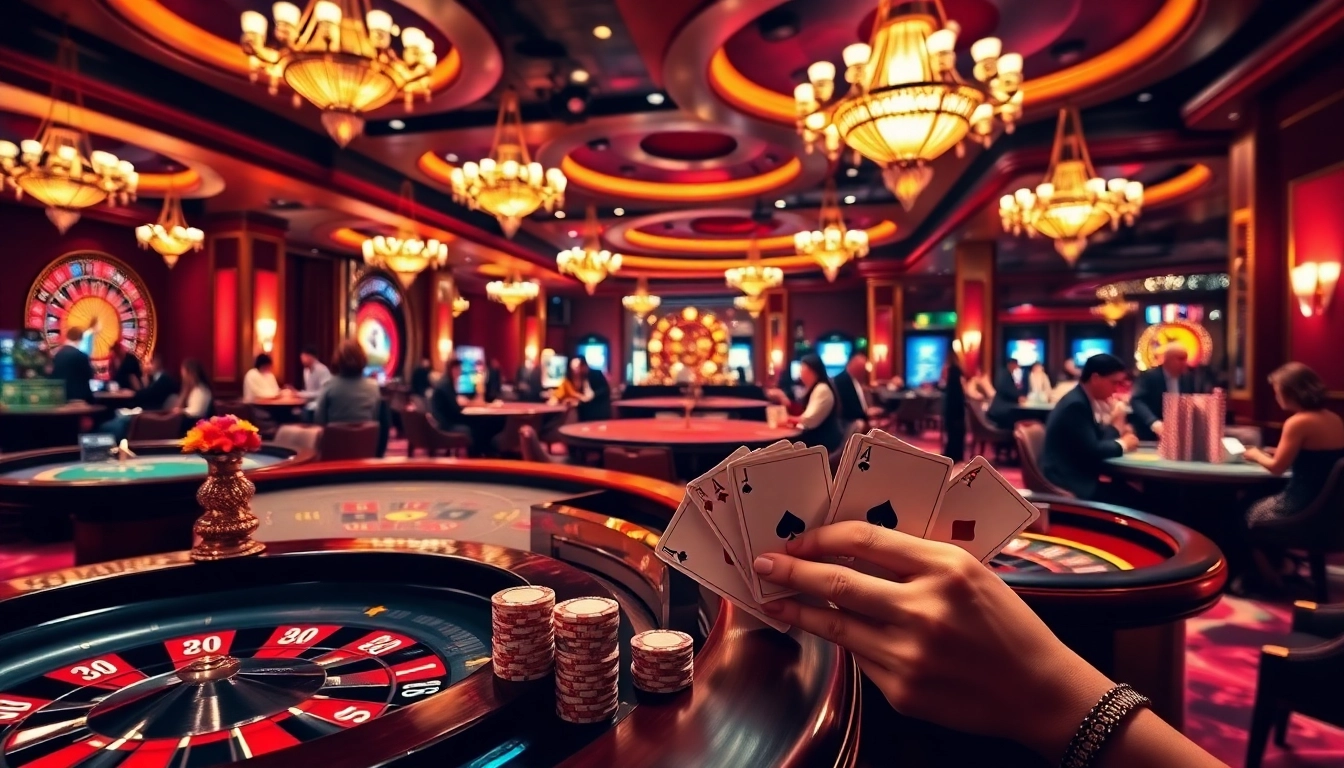 A dynamic casino scene featuring engaging table games and vibrant poker chips at https://8fly886.com/.