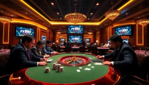 Experience the thrilling atmosphere of RR88 KJC at a luxurious casino game table.