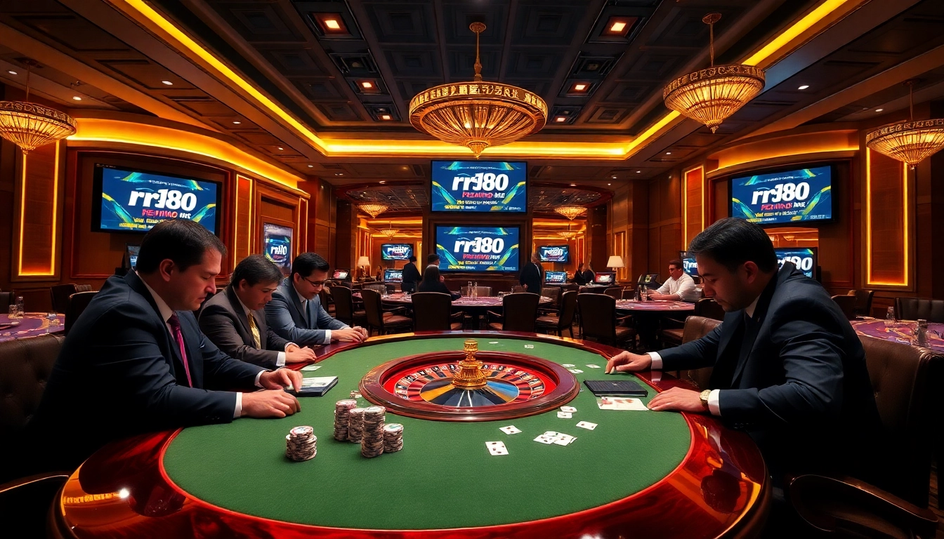 Experience the thrilling atmosphere of RR88 KJC at a luxurious casino game table.