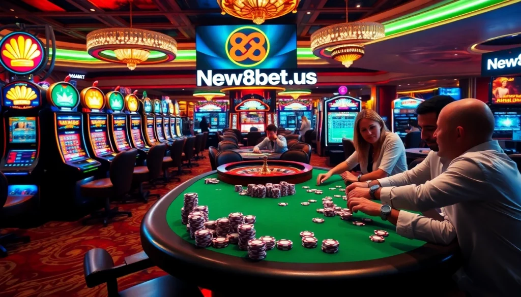 Experience the thrill of gambling at New88bet.us with vibrant casino visuals and engaging games.