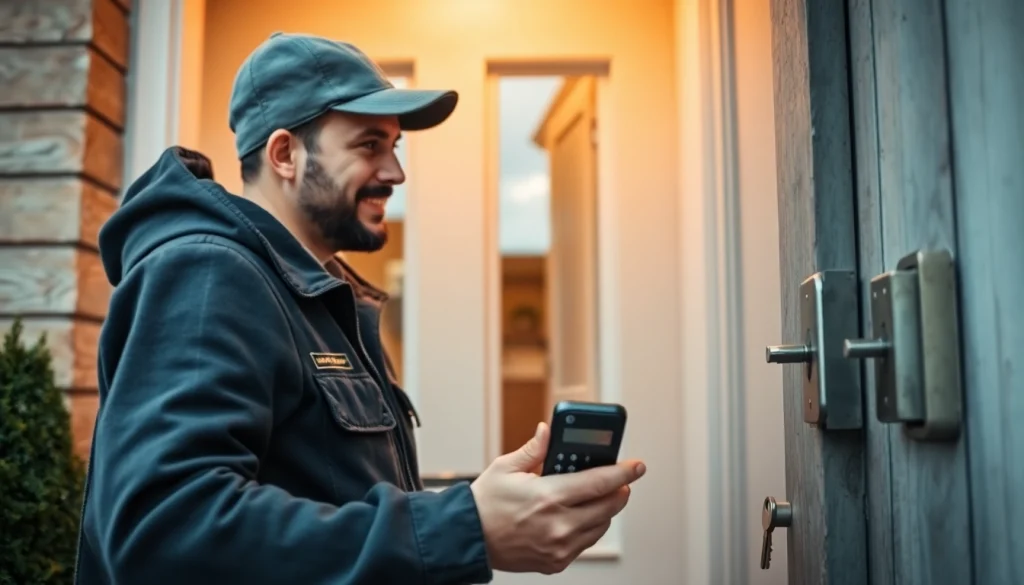 Wiesbadener Schlüsseldienst bietet professionelle Schloss- und Schlüsseldienstleistungen an einer Haustür.