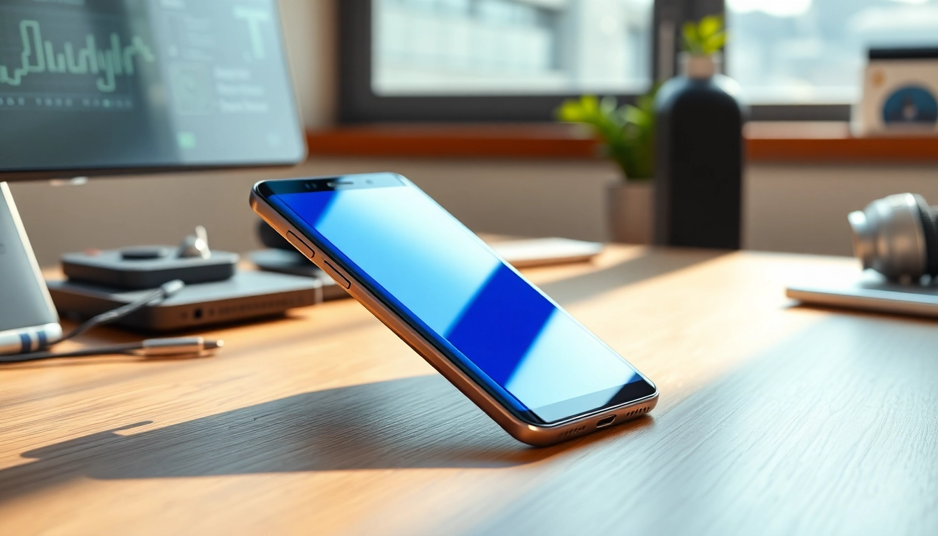 The innovative Samsung Galaxy S8 smartphone showcasing its Infinity Display in a modern tech setting.