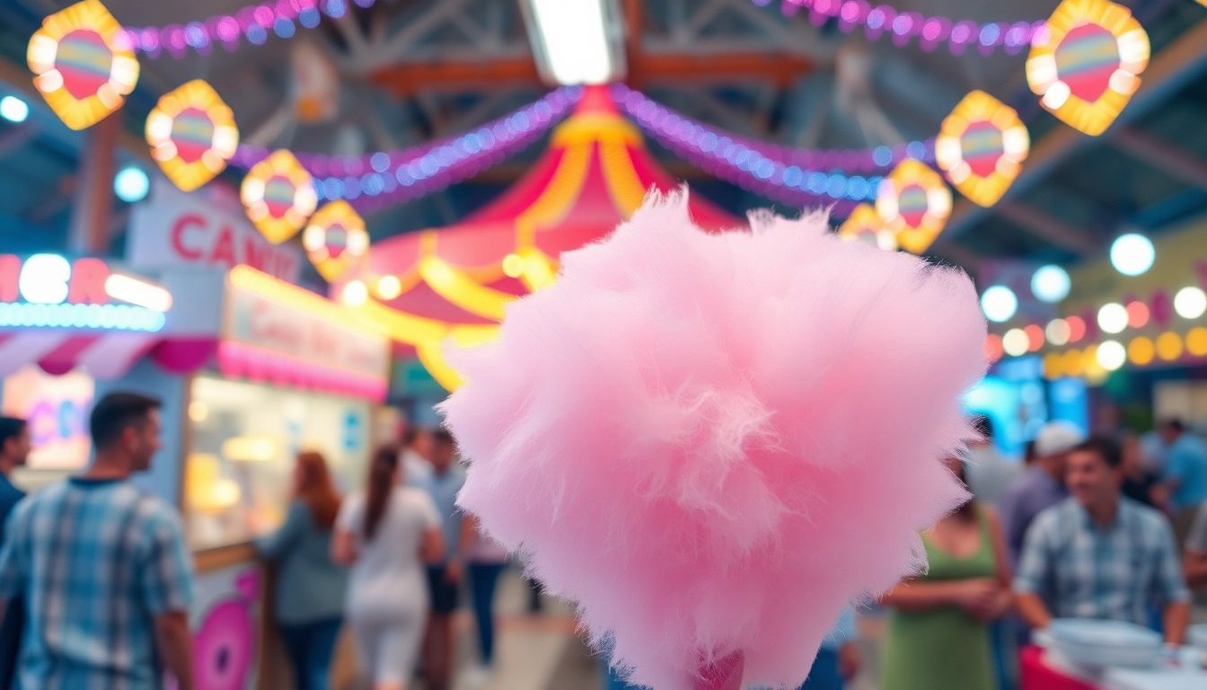 Verken de absorberende werking van katoen in een leuk en kleurrijk snoepjesmachine-achtergrond.