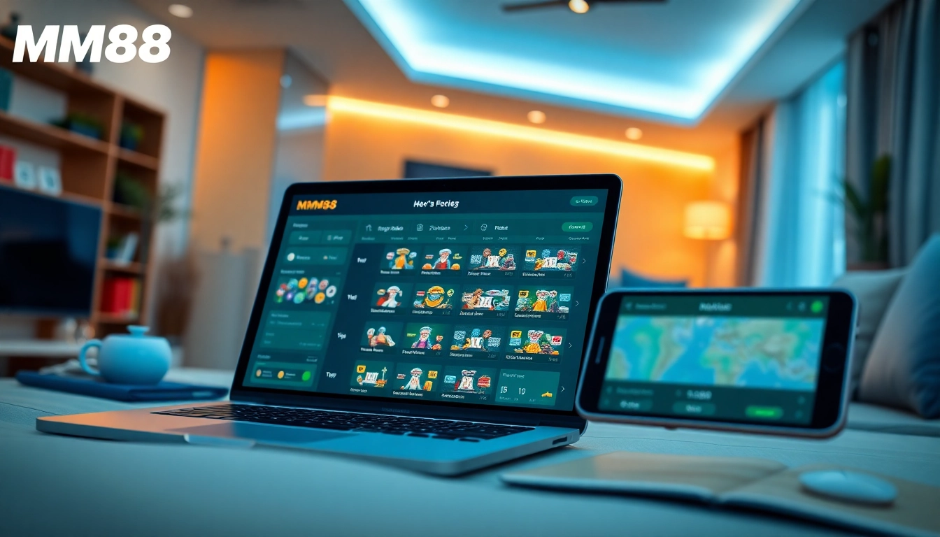 MM88 online gaming platform depicted with user-friendly features and secure interface.