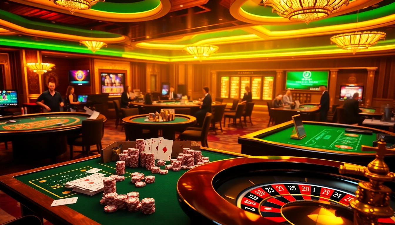 Vivez l'excitation des casinos en ligne avec des joueurs profitant des jeux dans un casino en ligne de luxe.