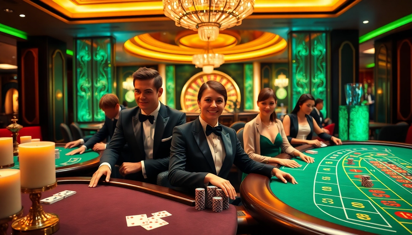 Experience the thrill of baccarat at casino mm88 with elegant players and vibrant action.