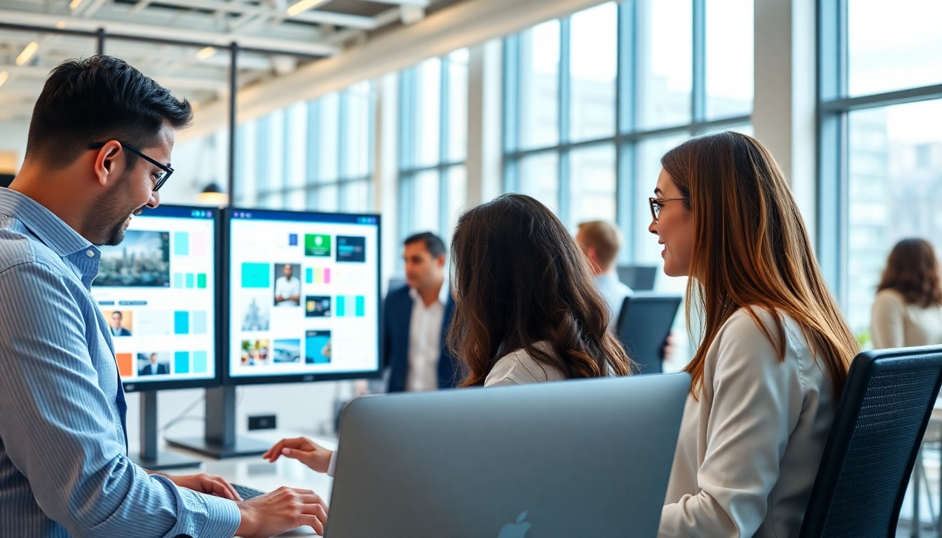 Web design company essex team brainstorming innovative website ideas in a modern office.