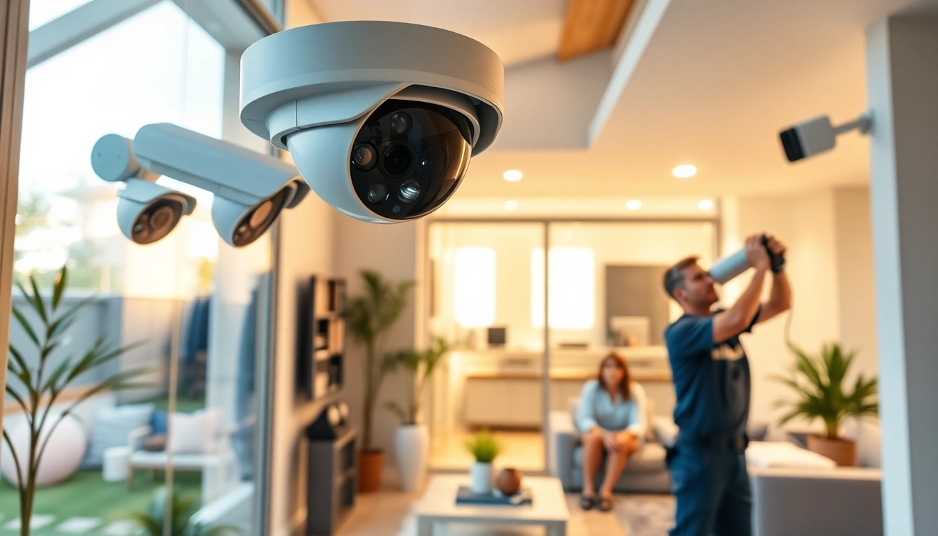 Cámaras de seguridad en un hogar moderno que mejoran la seguridad y la comodidad.