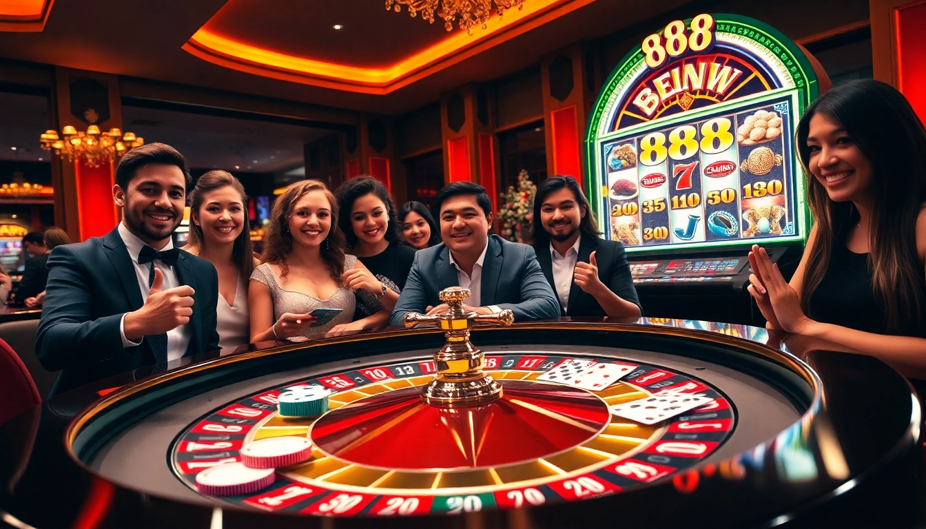 Players engaging in high-stakes roulette with 888new branding, showcasing luxury and excitement.