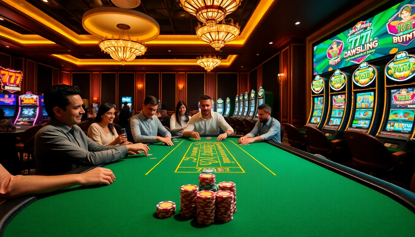 Experienced gamblers placing bets at 777VIP's luxurious online casino table.
